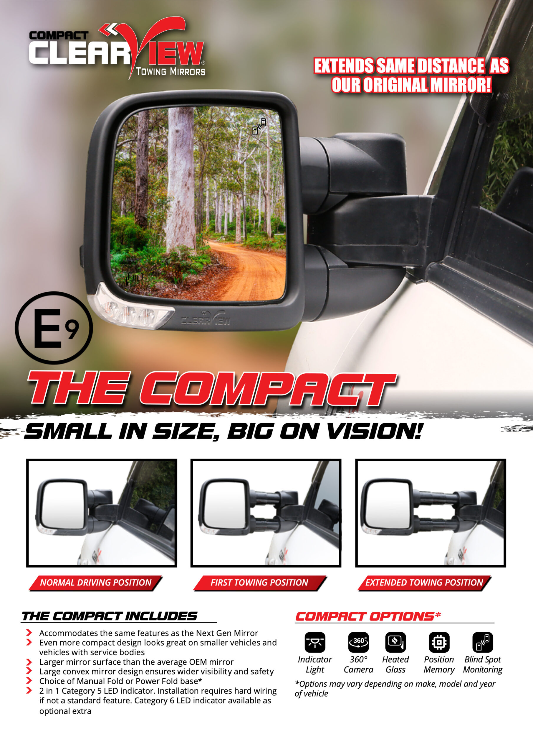 ClearView-Anhängerkupplungsspiegel für Toyota HiLux 2015-2025 ClearView-Anhängerkupplungsspiegel für Toyota HiLux 2015-2025