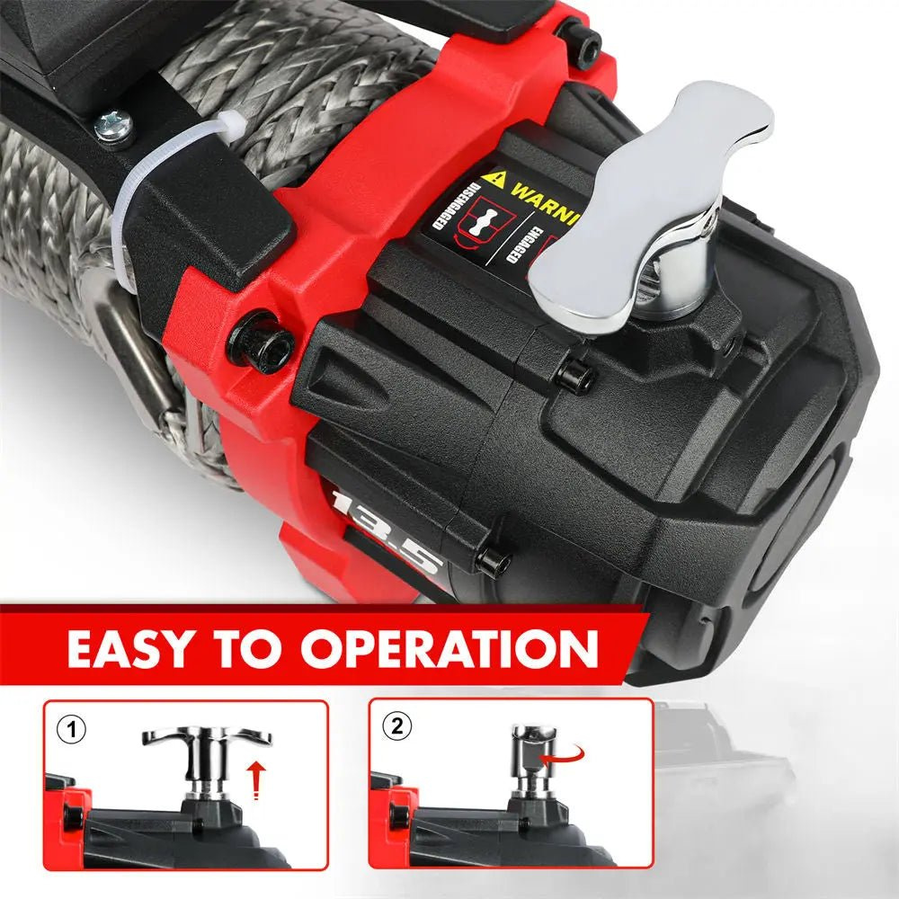 12V X-BULL XRS Winde 13500 LBS (6124 KG) Synthetikseil Offroad 4x4
