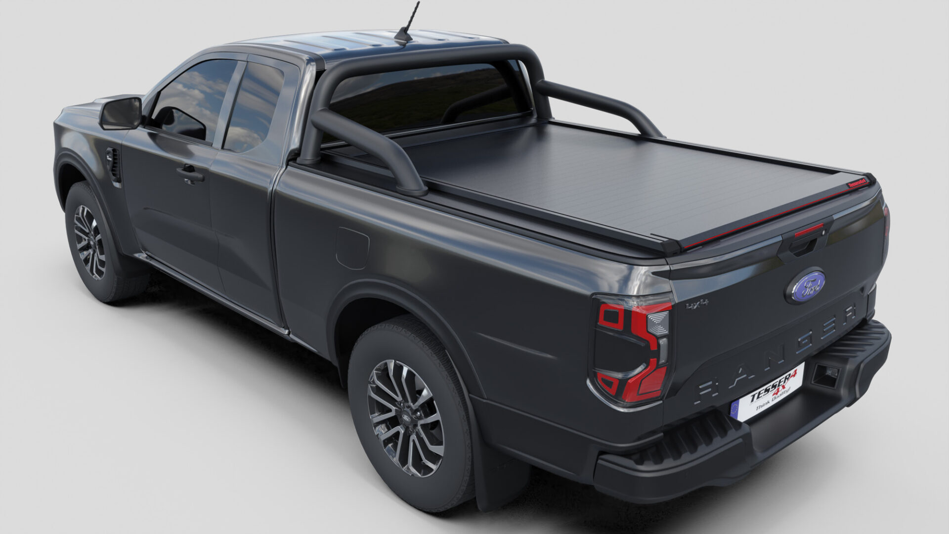 Laderaumabdeckung Tessera SE für FORD Ranger T6.2 P703 2023+ Extrakabine mit OEM Überrollbügel TESS 15070 ROLL black matt Laderaumabdeckung Tessera SE für FORD Ranger T6.2 P703 2023+ Extrakabine mit OEM Überrollbügel TESS 15070 ROLL black matt