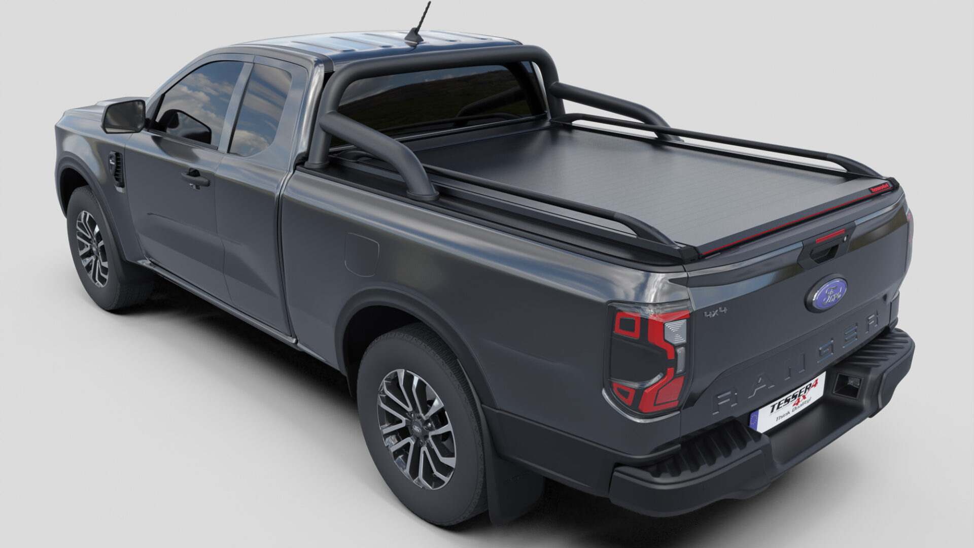 Laderaumabdeckung Tessera SE für FORD Ranger T6.2 P703 2023+ Extrakabine mit OEM Überrollbügel TESS 15070 ROLL black matt Laderaumabdeckung Tessera SE für FORD Ranger T6.2 P703 2023+ Extrakabine mit OEM Überrollbügel TESS 15070 ROLL black matt