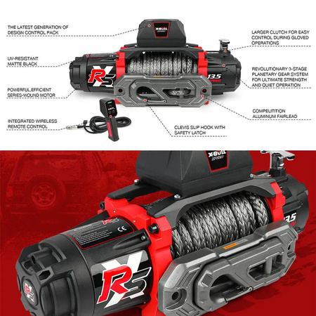 12V X-BULL Seilwinde 13500 LBS (6124 KG) Synthetikseil Offroad 4x4