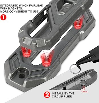 12V X-BULL Seilwinde 12000 LBS (5443 KG) Synthetikseil Offroad 4x4
