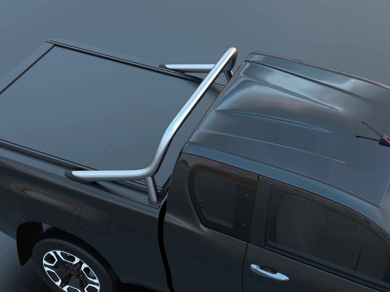 Laderaumabdeckung Tessera SE für Toyota Hilux Revo 2016+ mit OEM Überrollbügel S/C TESS 15171 SE black matt