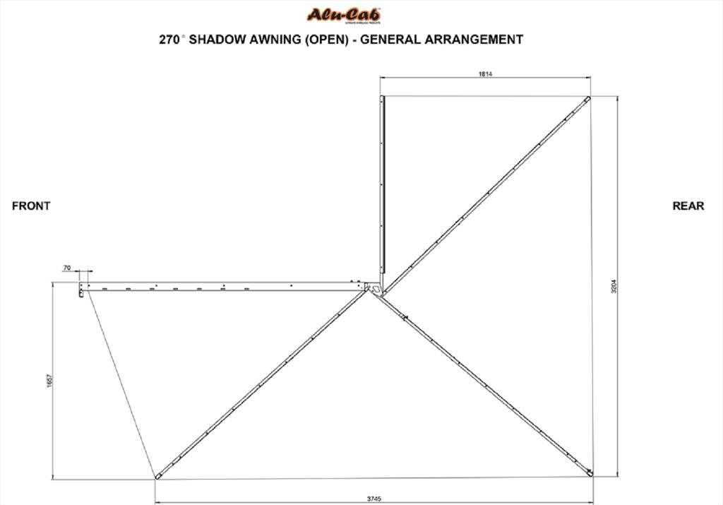 Alu-Cab Markise 270°, links
