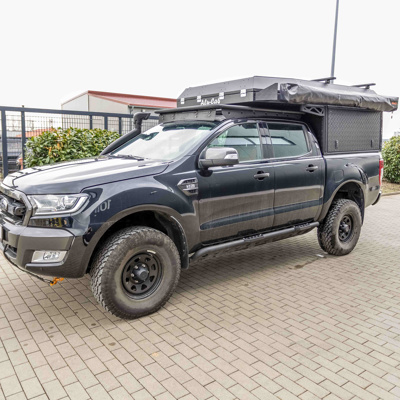 Alu-Cab Canopy Camper Ford Ranger D/Cab 2012-22 in Schwarz