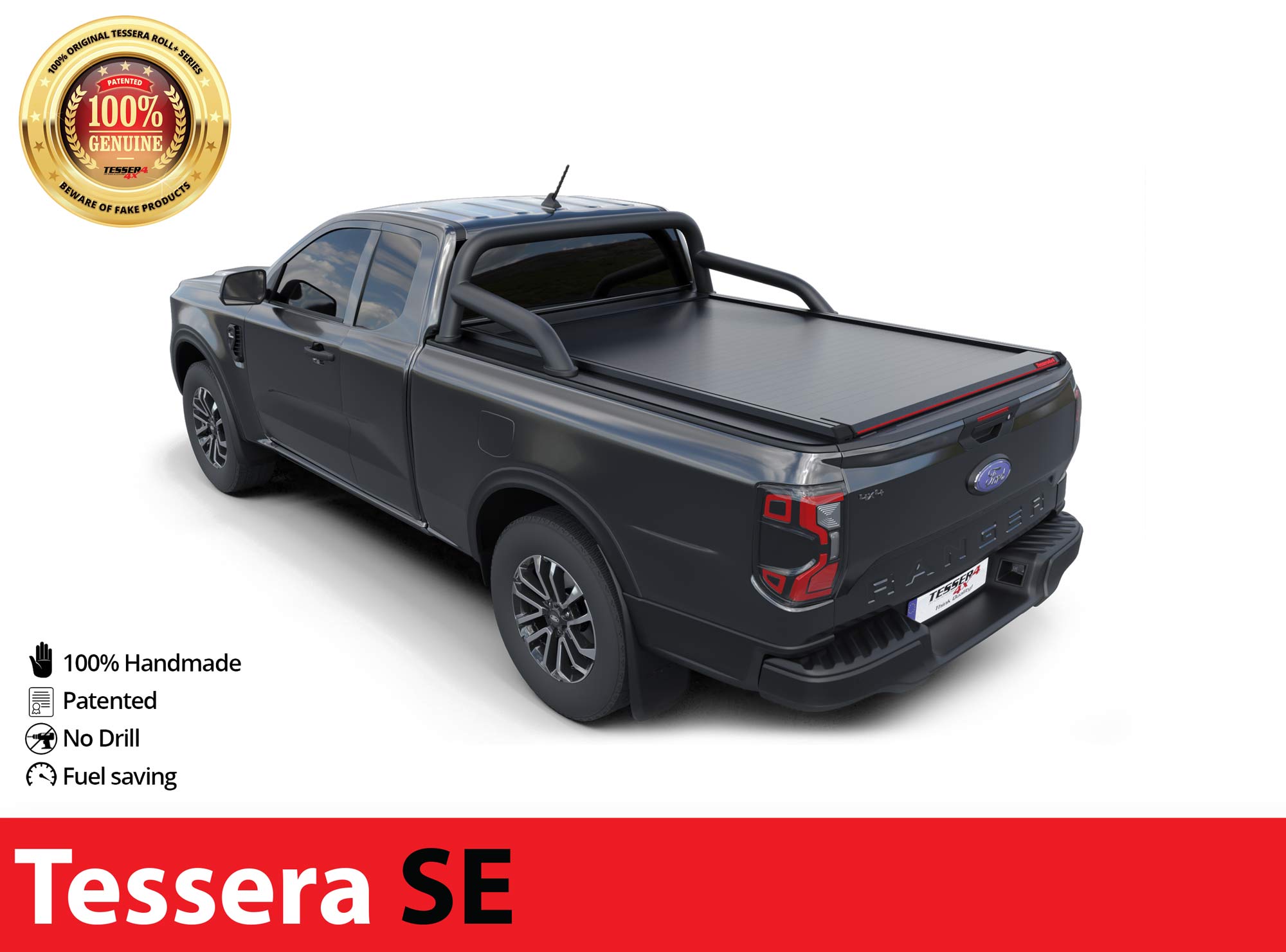 Laderaumabdeckung Tessera SE für FORD Ranger T6.2 P703 2023+ Extrakabine mit OEM Überrollbügel TESS 15070 ROLL black matt Laderaumabdeckung Tessera SE für FORD Ranger T6.2 P703 2023+ Extrakabine mit OEM Überrollbügel TESS 15070 ROLL black matt