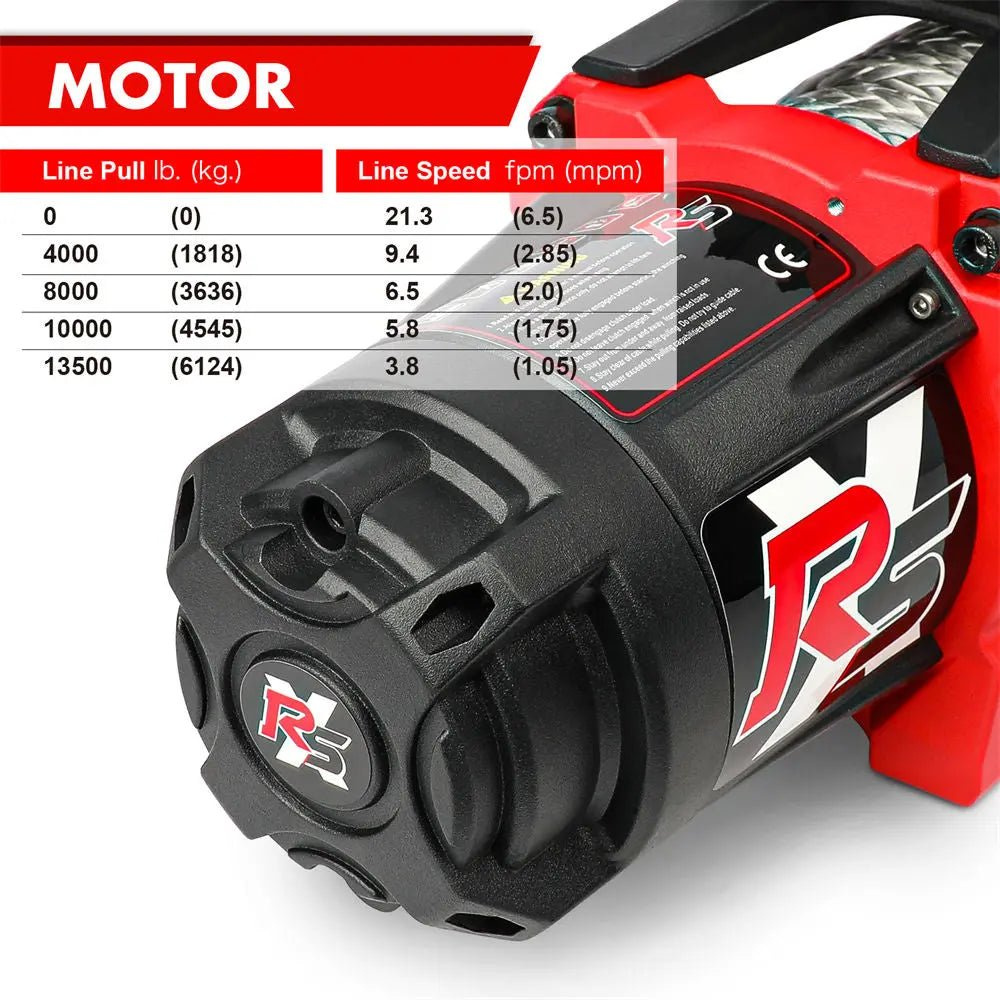 12V X-BULL XRS Winde 13500 LBS (6124 KG) Synthetikseil Offroad 4x4