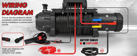 12V X-BULL Seilwinde 13000 LBS (5897 KG) Synthetikseil Offroad 4x4