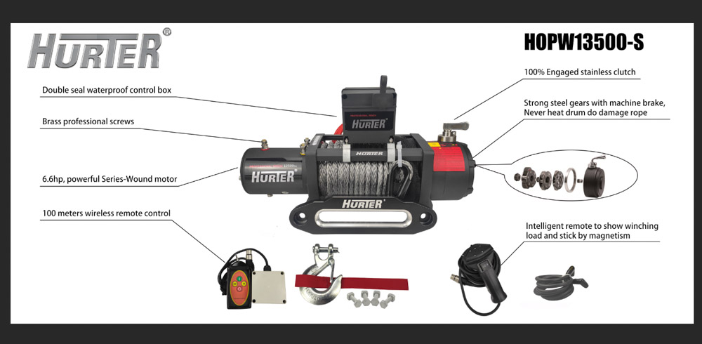 Seilwinde Hurter Professional Winch 6,1t Seilwinde Hurter Professional Winch 6,1t