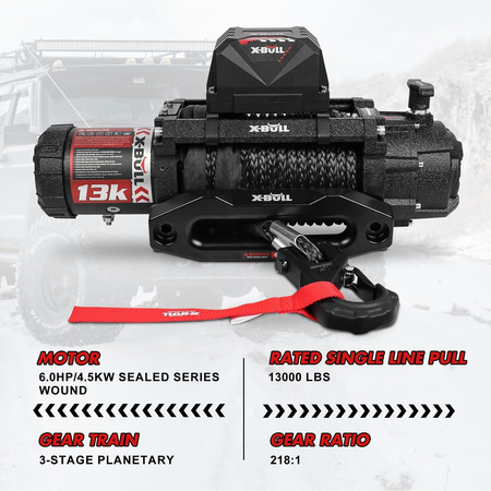 12V X-BULL Seilwinde 13000 LBS (5897 KG) Synthetikseil Offroad 4x4 12V X-BULL Seilwinde 13000 LBS (5897 KG) Synthetikseil Offroad 4x4