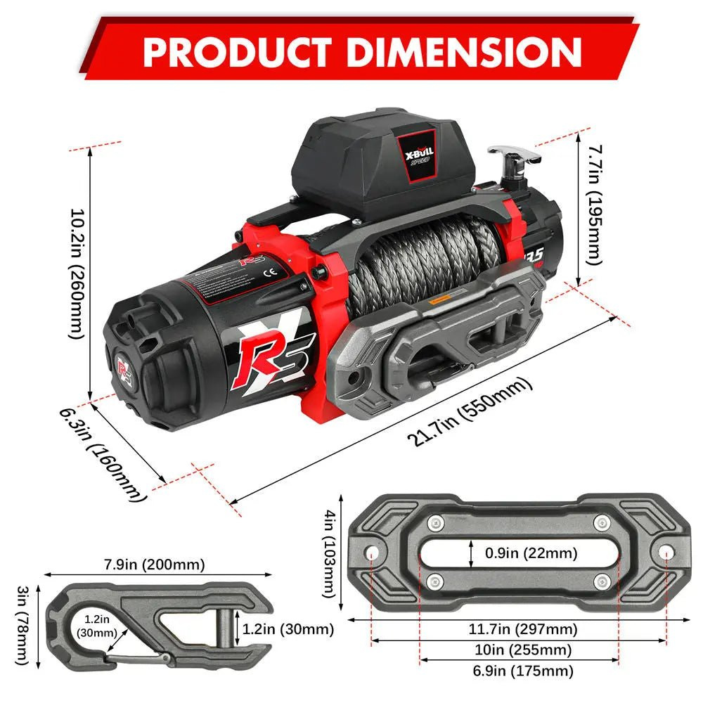 12V X-BULL XRS Winde 13500 LBS (6124 KG) Synthetikseil Offroad 4x4 12V X-BULL XRS Winde 13500 LBS (6124 KG) Synthetikseil Offroad 4x4