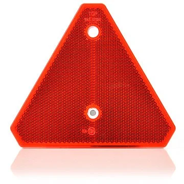 Reflex triangular red (trailer) 134×153,2mm. Screw holes.
